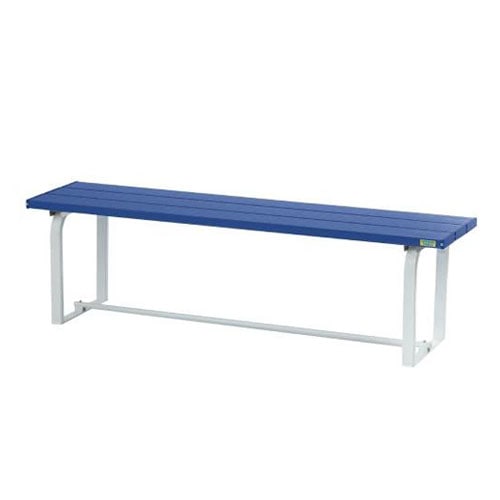 ベンチ カラーベンチ 180cm 背付き 青 色つき 長椅子 腰掛け 選手用