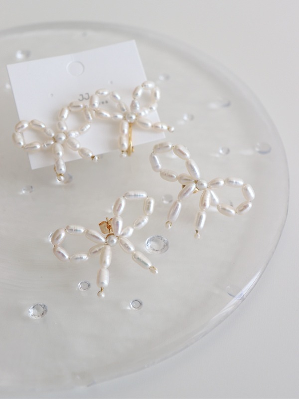 リボンパールピアス イヤリング かわいい下着 ランジェリーの通販 Loveran ラブラン リボンパールピアス イヤリング かわいい下着 ランジェリーの通販 Loveran ラブラン