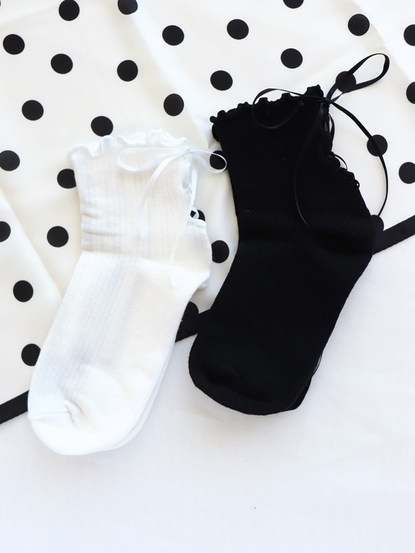 レースアップリボンソックス かわいい下着 ランジェリーの通販 Loveran ラブラン