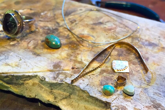 Turquoise, Larimar and Moonstone