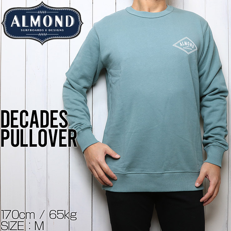 ALMOND SURF アーモンドサーフ DECADES PULLOVER クルーネックトレーナー GREEN-LUG Lowrs