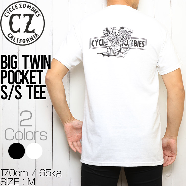 [クリックポスト対応] Cycle Zombies サイクルゾンビーズ BIG TWIN POCKET S/S TEE 半袖Tシャツ  CZ-MPPS-098-LUG Lowrs