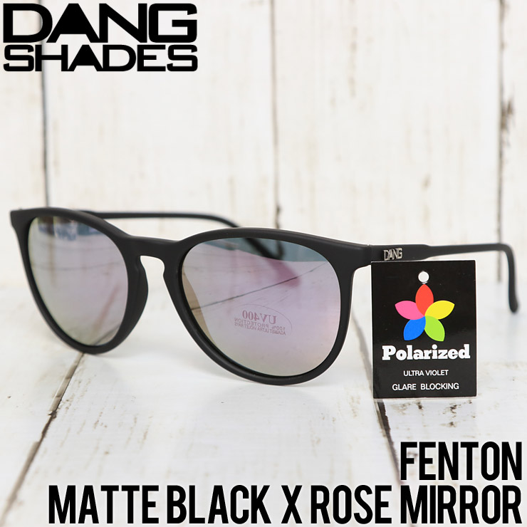 クリックポスト対応 Dang Shades ダンシェイディーズ Fenton Sunglasses 偏光サングラス Matte Black X Rose Mirror New Arrivals Lug Lowrs