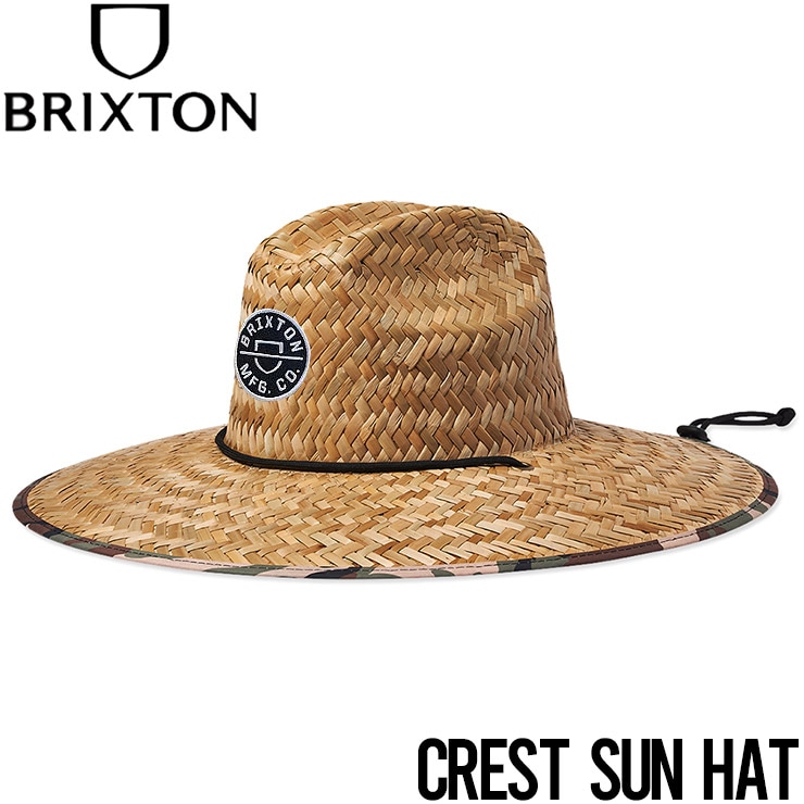 送料無料】ストローハット 麦わら帽子 BRIXTON ブリクストン CREST SUN