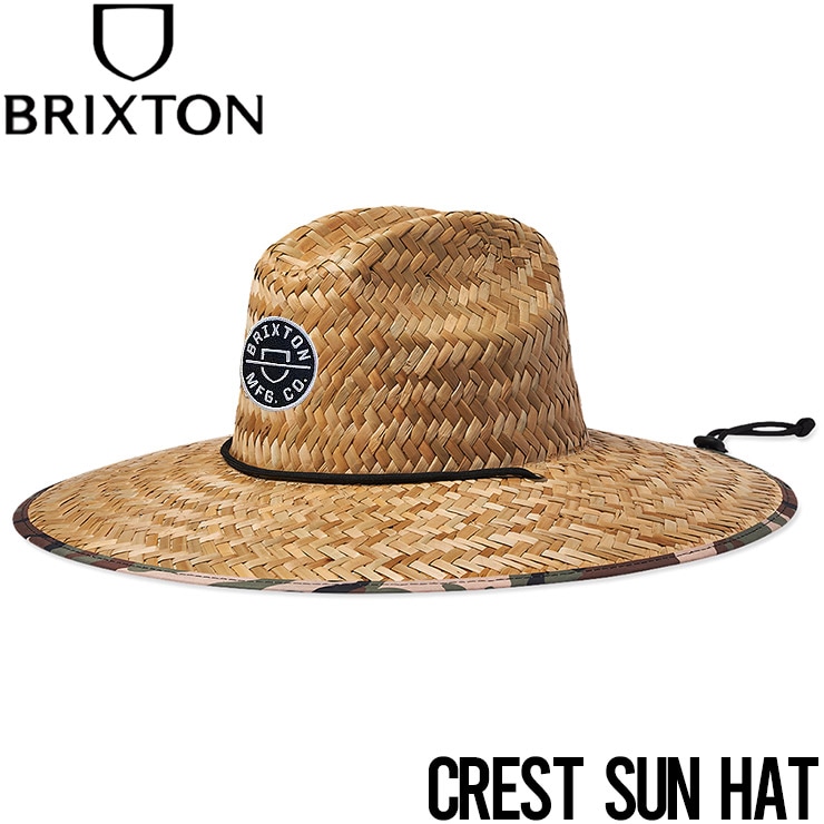 送料無料】ストローハット 麦わら帽子 BRIXTON ブリクストン CREST SUN 