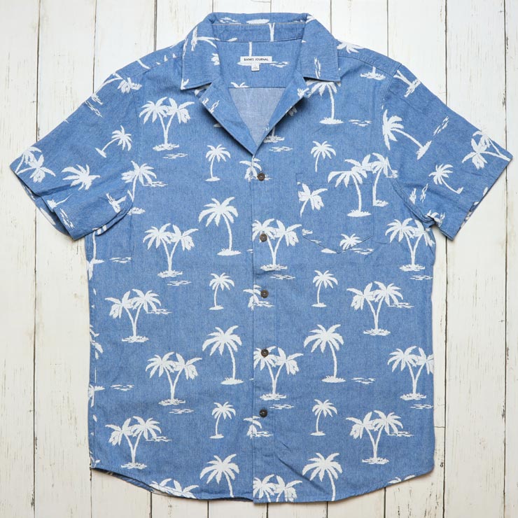 クリックポスト対応] BANKS バンクス PALM TREES WOVEN SHIRT 半袖