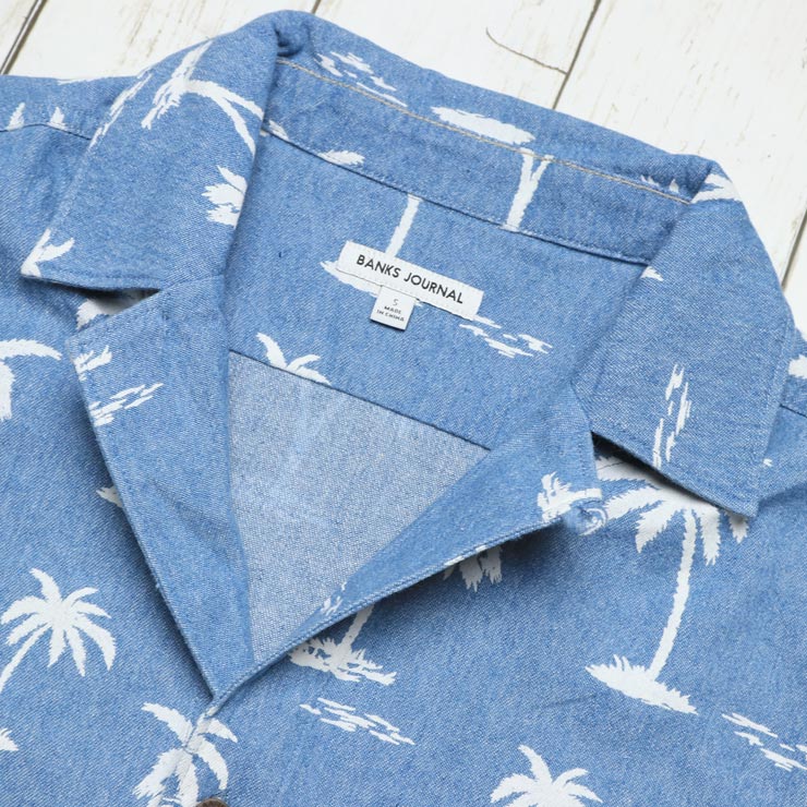 クリックポスト対応] BANKS バンクス PALM TREES WOVEN SHIRT 半袖