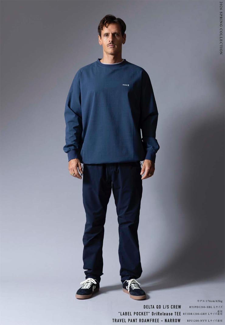 ROARK ロアーク DELTA QD L/S CREW 長袖Tシャツ ロンT 接触冷感 吸汗速