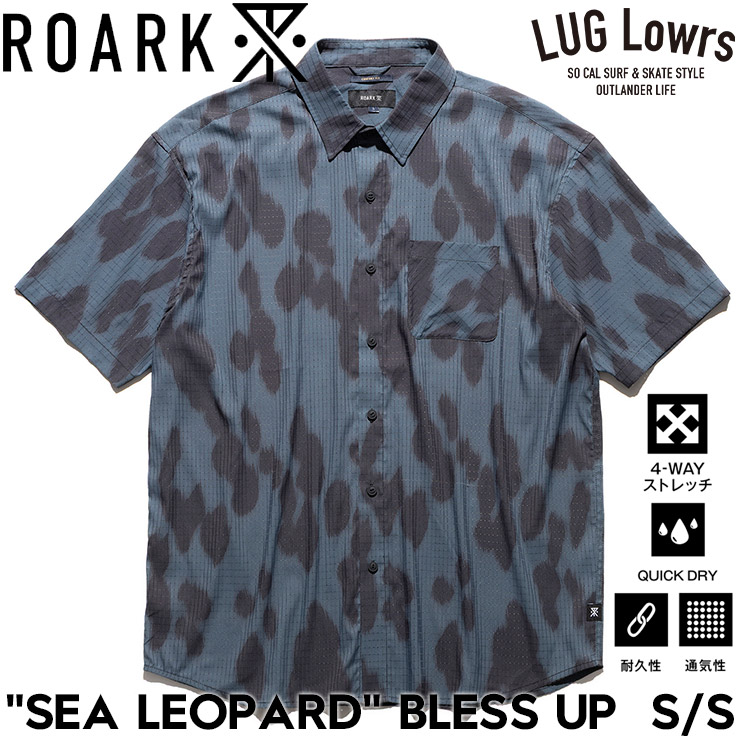 ROARK ロアーク 半袖シャツ メンズ シャツ ナイロンシャツ ストレッチ