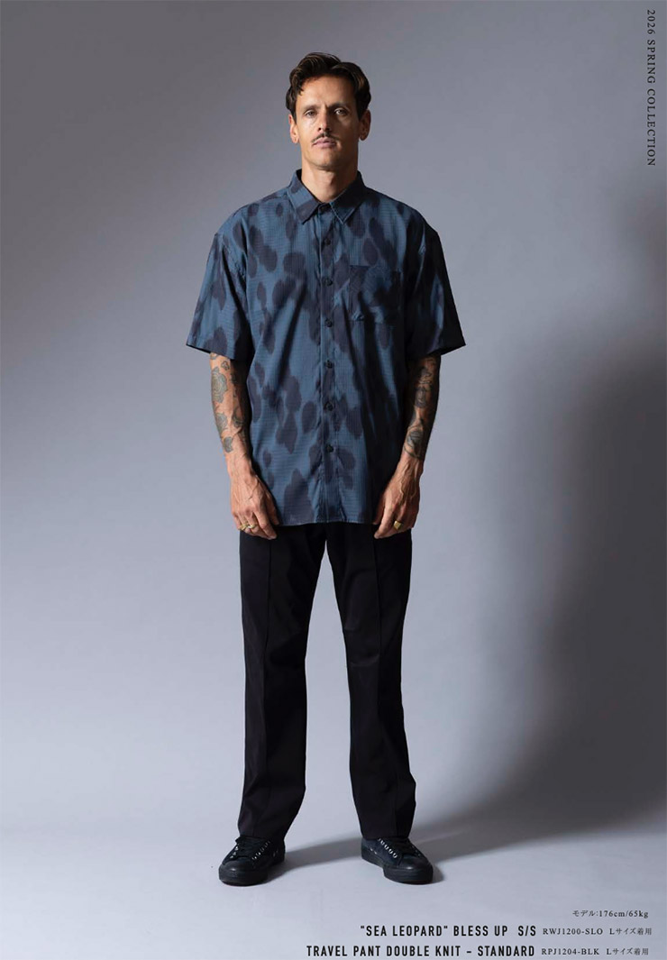 ROARK ロアーク 半袖シャツ メンズ シャツ ナイロンシャツ ストレッチ