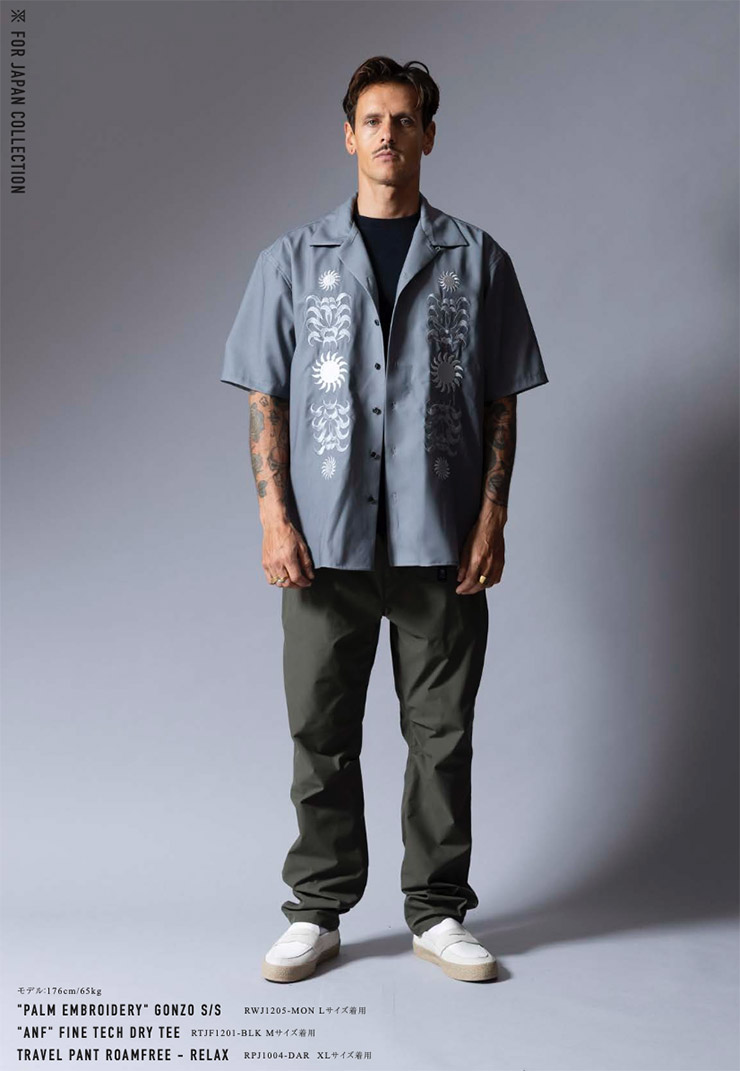 ROARK ロアーク 半袖シャツ メンズ シャツ 総柄シャツ 刺繍シャツ