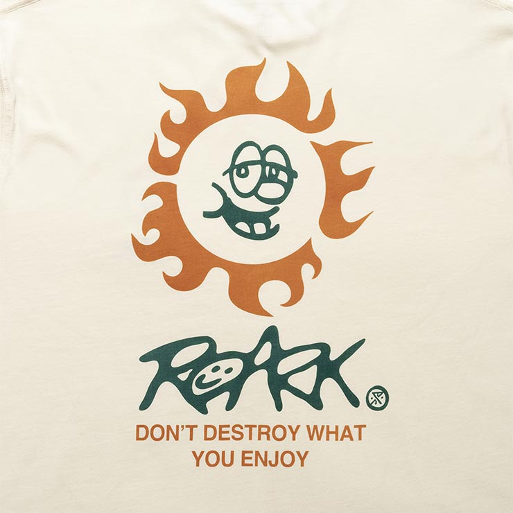 ROARK SUNBEAM L/S TEE NATURAL 袖プリント