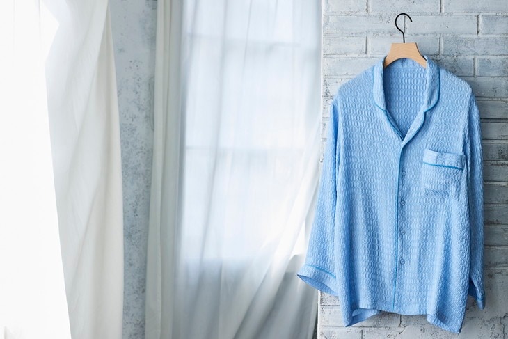 シルク　男女兼用シルクワッフルパジャマ