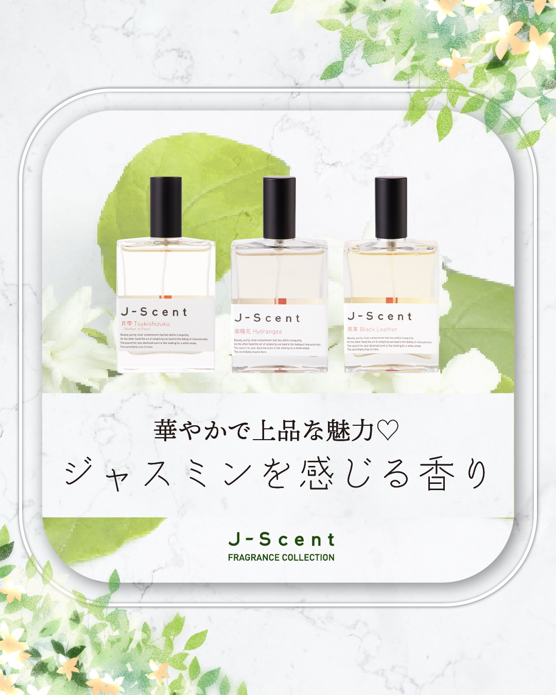 ジャスミンの香りが好きな方へおすすめしたいJ-Scent香水3選 