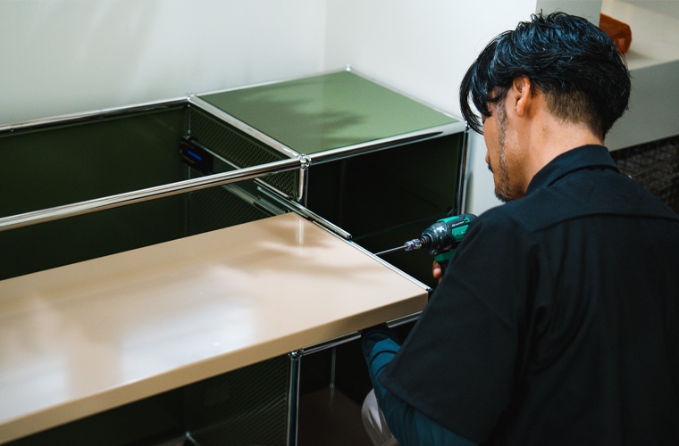 USMワークデスクカスタマイズ事例