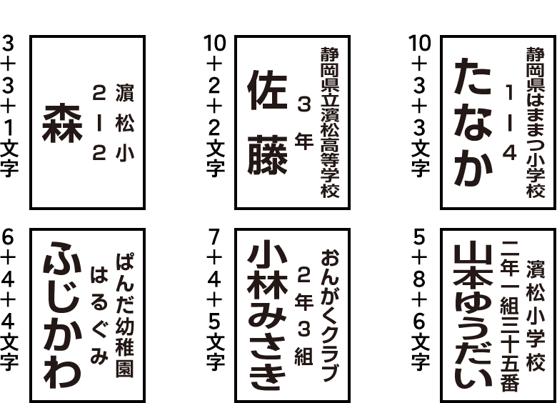 1段目と2段目「小」3段目「大」サンプル