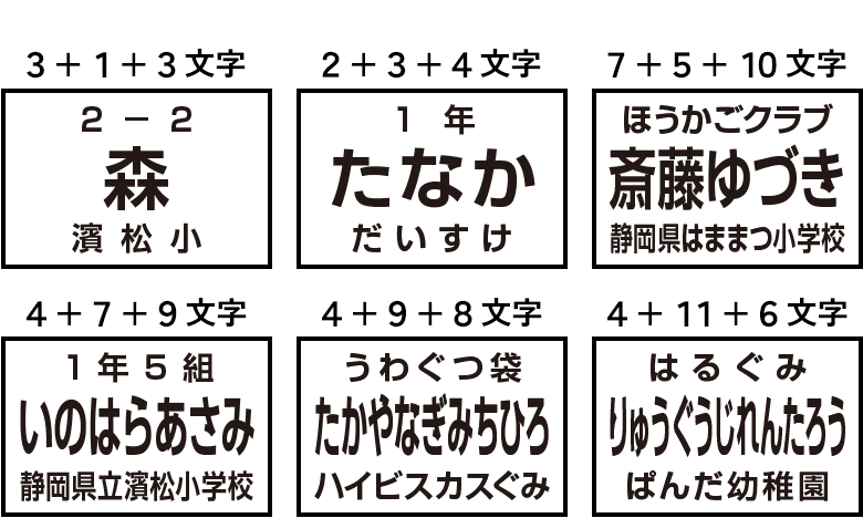 1段目と3段目「小」2段目「大」サンプル