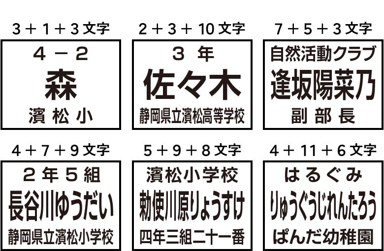 1段目と3段目「小」2段目「大」サンプル