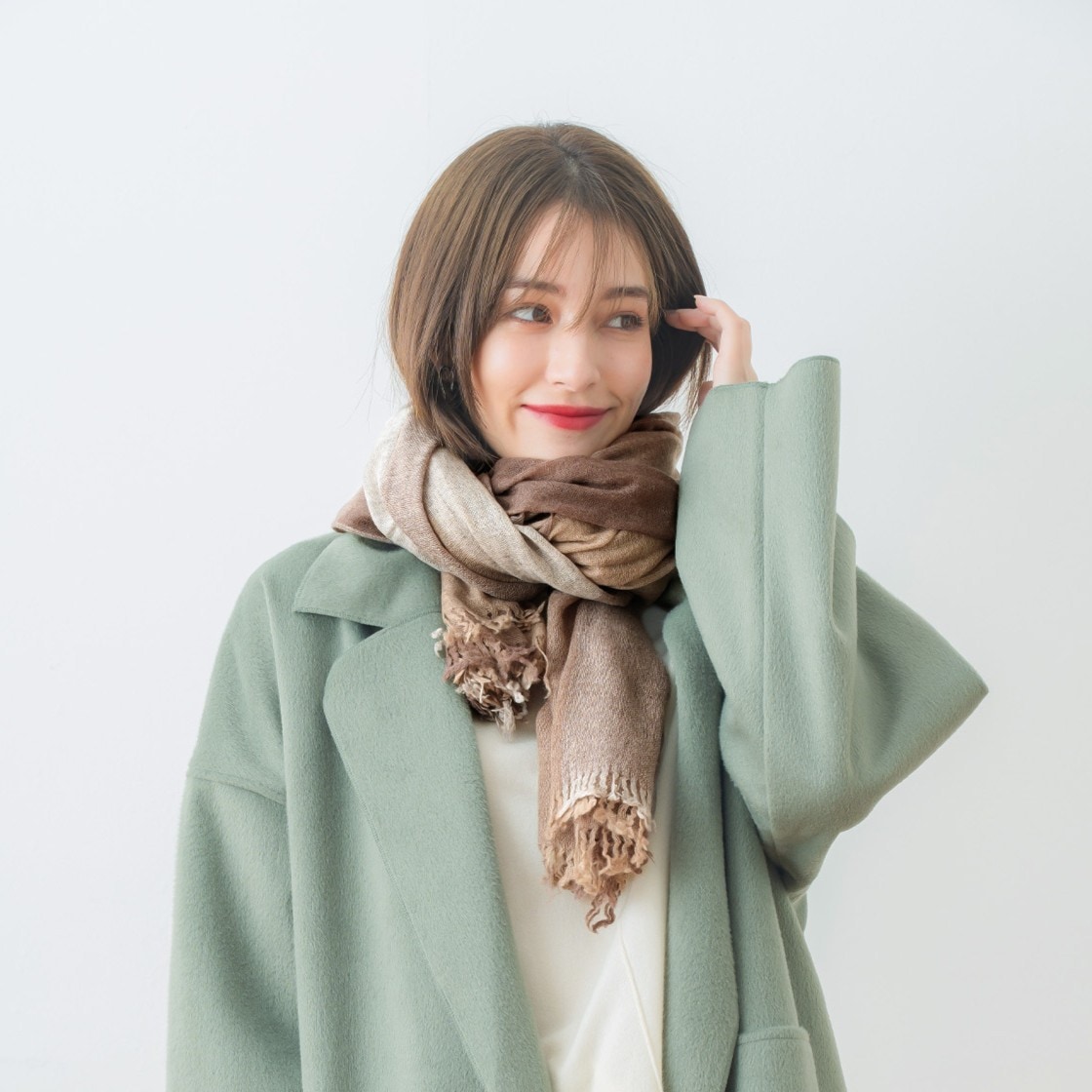 生カシミヤストール1