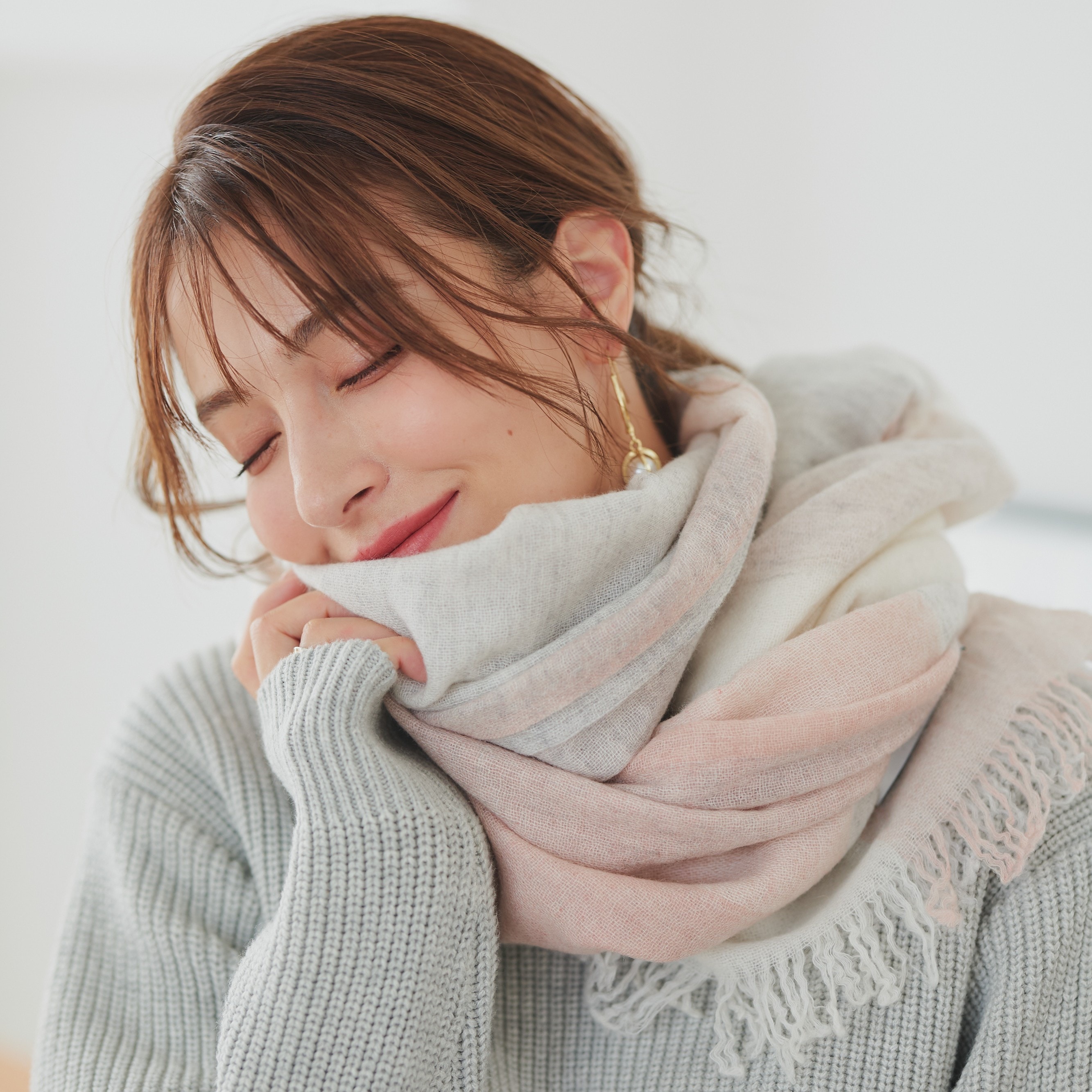 生カシミヤストール3