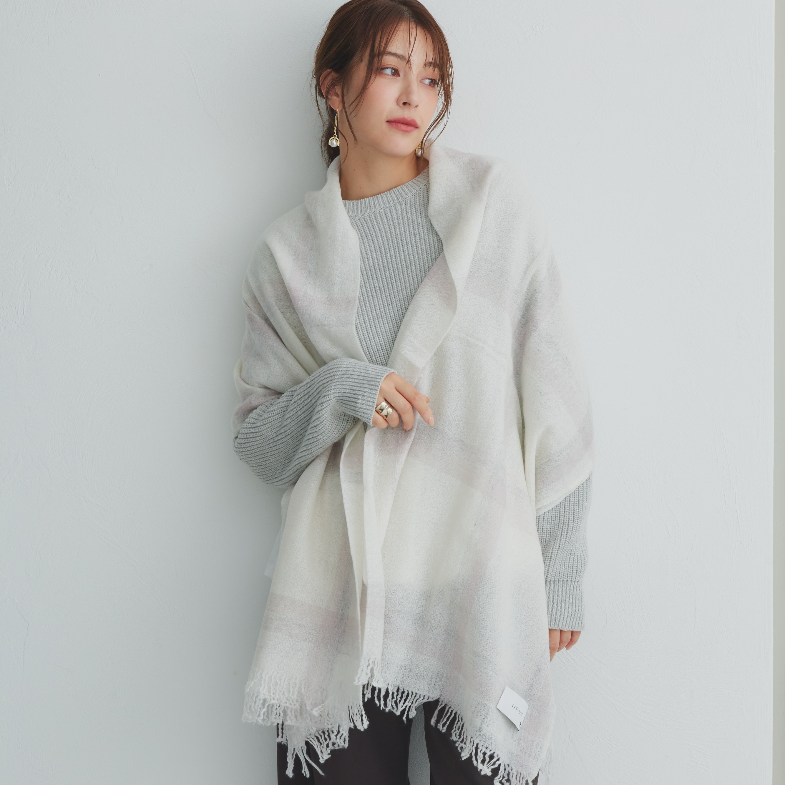 生カシミヤストール4