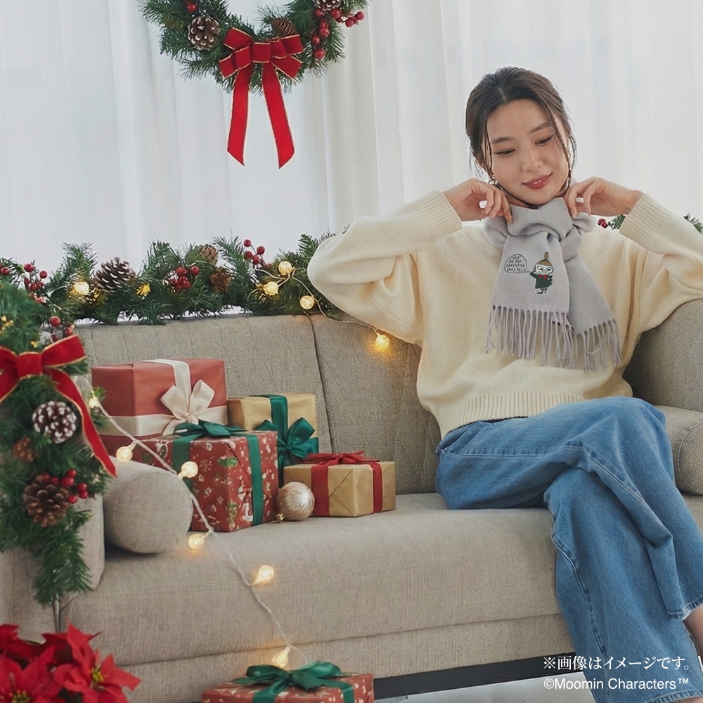 数量限定】【2025新作】【ムーミンコラボ】刺繍入りカシミヤ