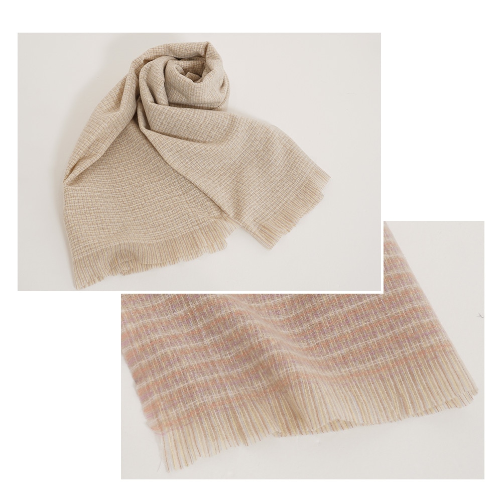 2025新作】ラメ入りツィード調ストール 65cm×201cm【公式WEB限定価格