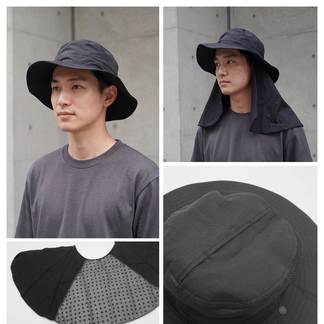 コカゲル （UV100％カット）ロングケープアドベンチャー つば広ハット