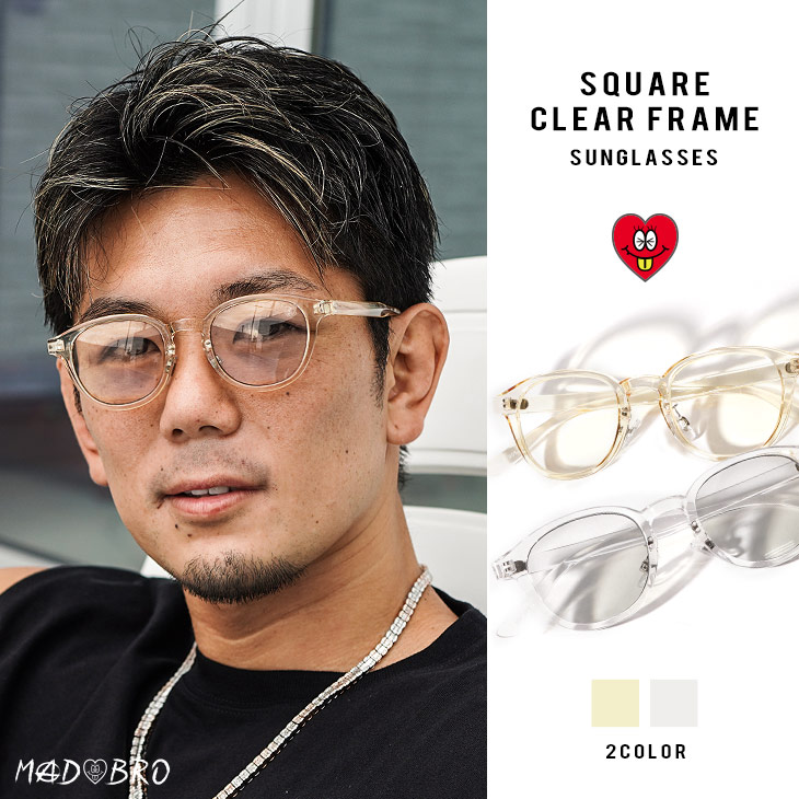 【7月28日19:00～再販】Square Clear Frame Sunglasses