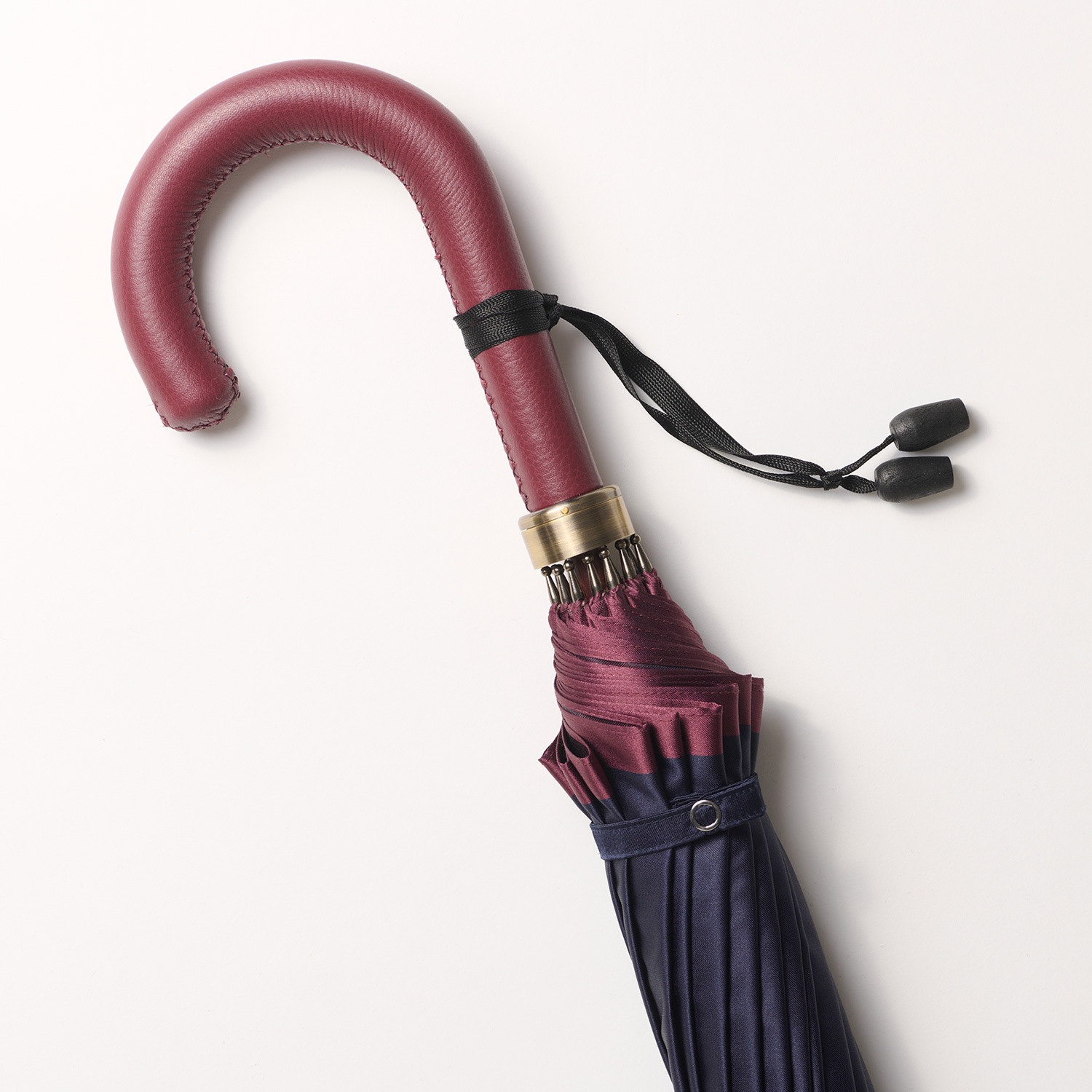 【メンズ雨傘】ボーダー-ダークブルー×ダークパープル