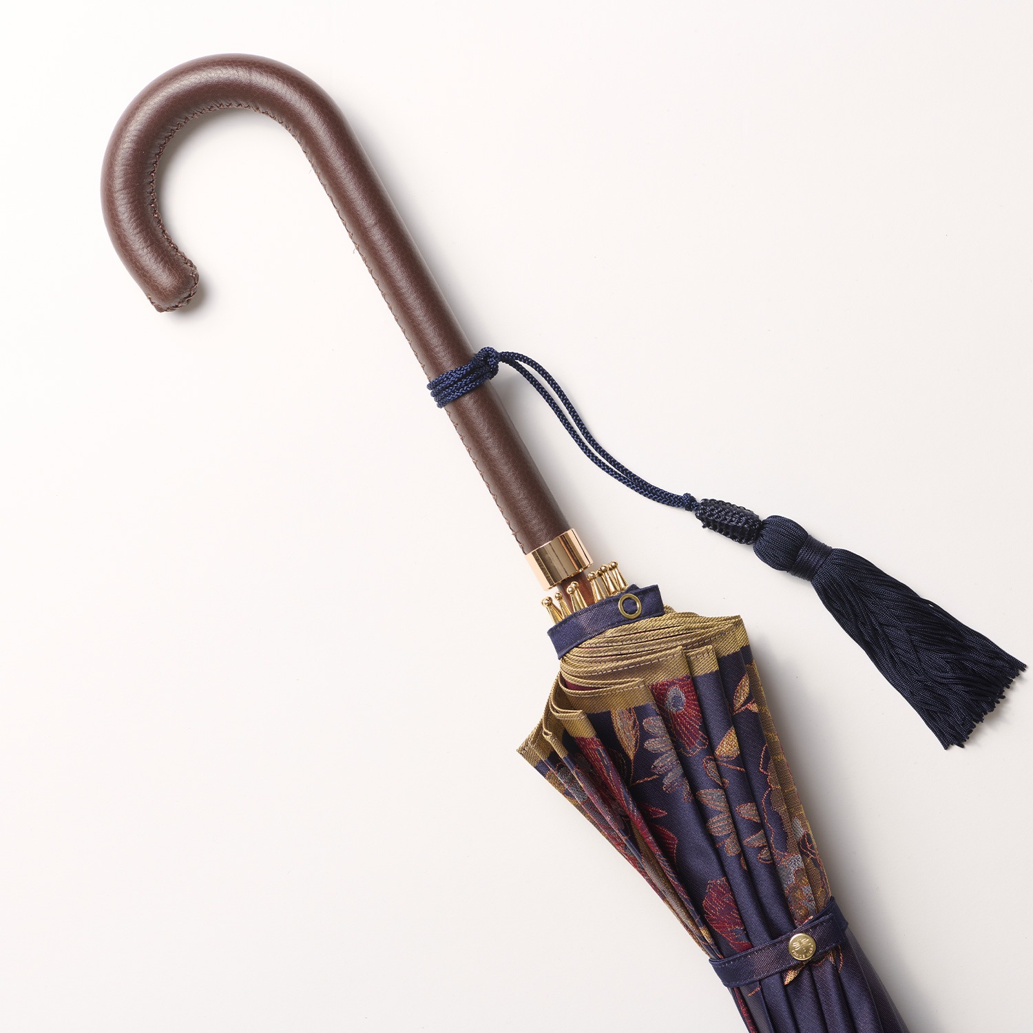 【レディース雨傘】フローリスト-カーボン-ネイビー イメージ