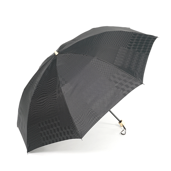 【紳士】晴雨兼用-ユージェイ-遮熱タイプ-折りたたみ-ブラック イメージ