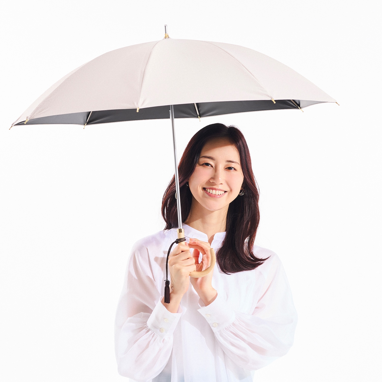 【レディース晴雨兼用傘】一級遮光-花菱 -ショート-薄かすみイメージ