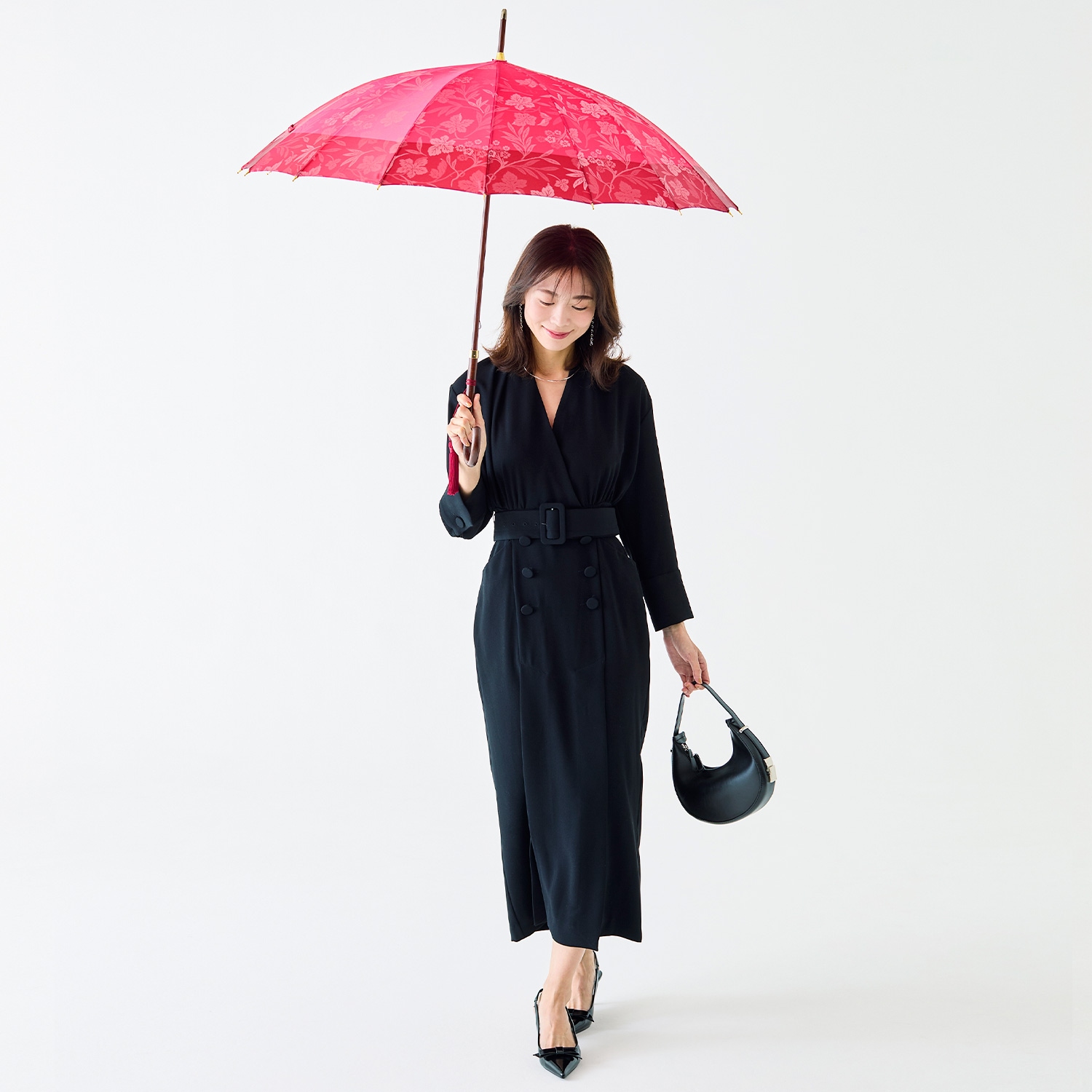 【レディース雨傘】フィオーレ-ワイン