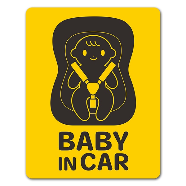 赤ちゃんとチャイルドシート 笑顔 ピクトグラム2色 Baby In Car 車マグネットステッカー ゆうパケット対応商品 車ステッカー Baby In Car ピクトグラム マグネットパーク