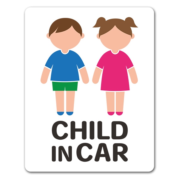 男の子と女の子全身 ピクトグラムフルカラー Child In Car 車マグネットステッカー ゆうパケット対応商品 車ステッカー Child In Car ピクトグラム マグネットパーク