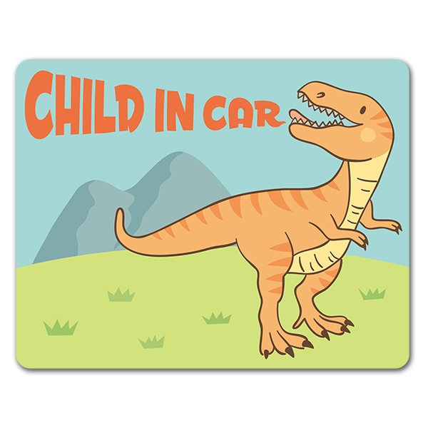 ティラノサウルス 恐竜 Child In Car 車マグネットステッカー ゆうパケット対応商品 車ステッカー Child In Car 動物 生き物 マグネットパーク