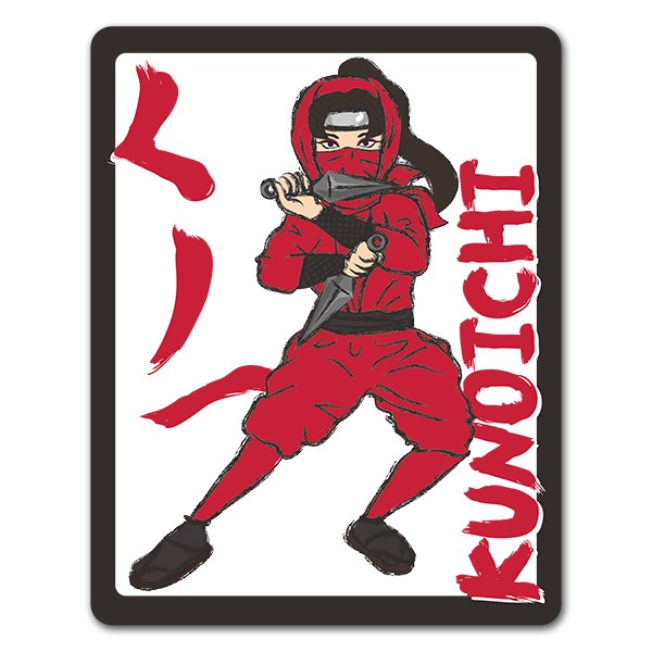 くノ一 女忍者【KUNOICHI】車マグネットステッカー【ゆうパケット配送選択可能】-マグネットパーク