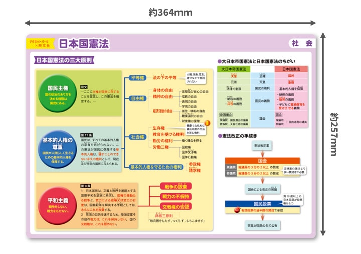 中学受験お風呂ポスター【日本国憲法】ＭＰ×旺文社 マグネットシート製 おふろポスターB4サイズ 知育マグネット【宅配便限定】 |旺文社コラボ |  マグネットパーク