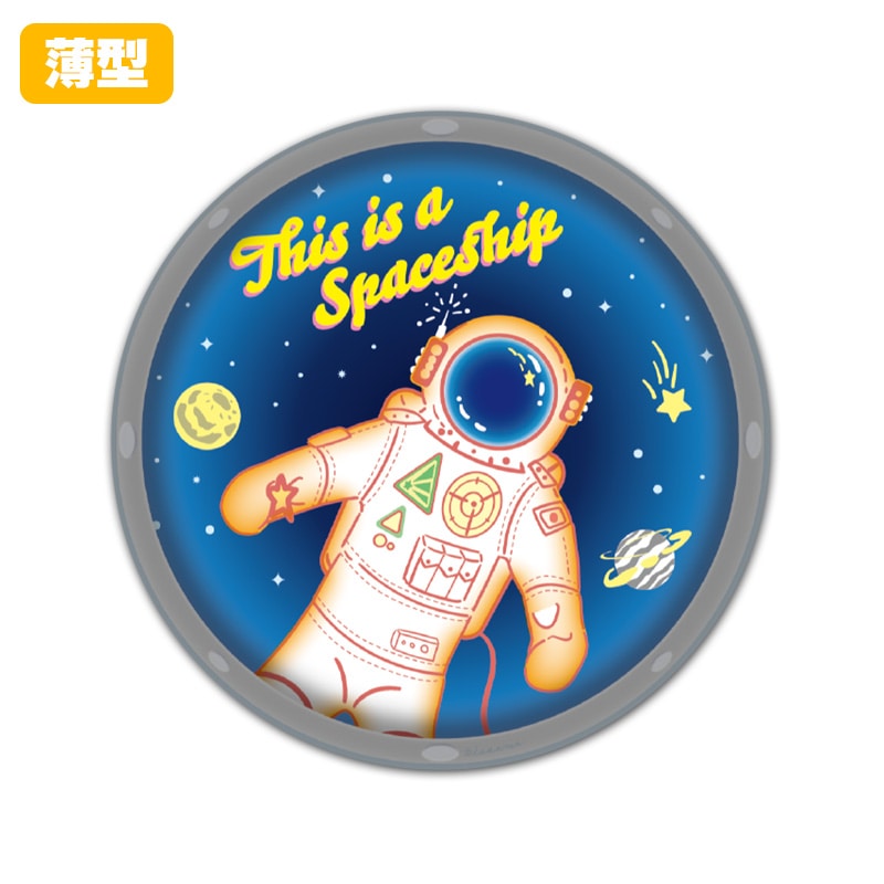 薄型ダイカットマグネットステッカー【宇宙船の窓から見える宇宙飛行士