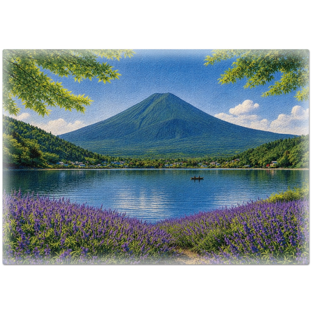 d*7様 綾波レイ 箱根温泉　富士山背景 ポスター AIアートお風呂ポスター【季節の富士山 キャンバスアート風 夏