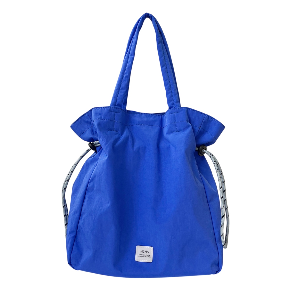 青いナイロン トートバッグ 牛革ロープ付き　持ち手　アニエスベージャパン agnes b.（バッグ ・ ブルー・ネイビー/青色系）のフリマ