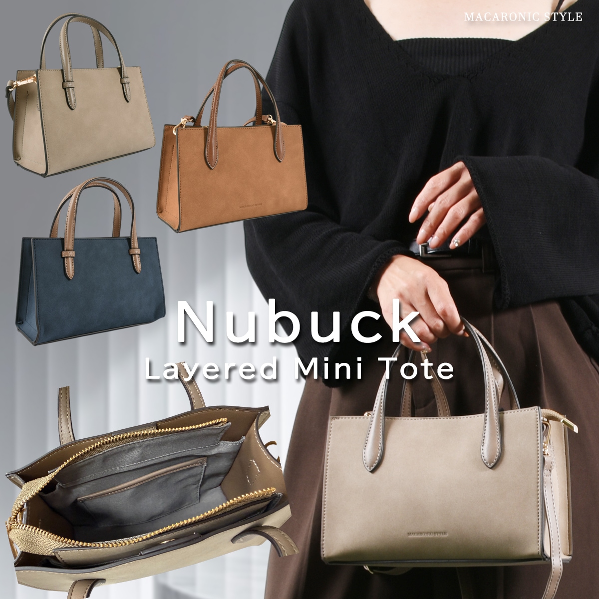 ヌバッグ三層ミニトート(40470) : 商品詳細 - MACARONIC STYLE