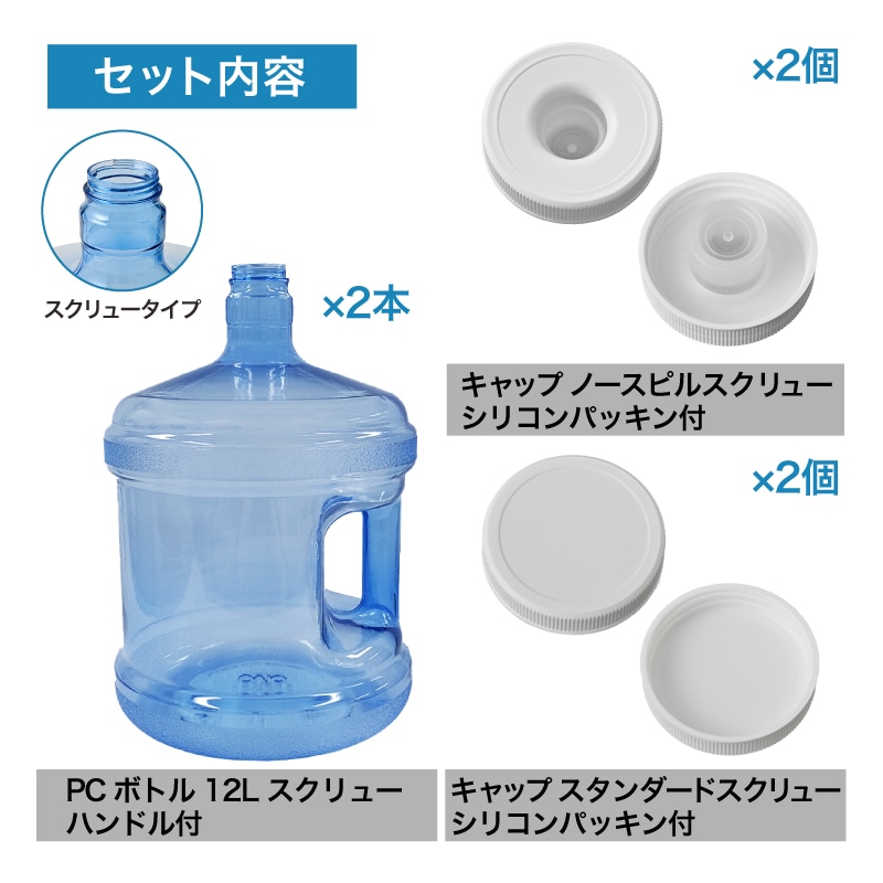 Guston トップウォーター 2個セット PCボトル 12L スクリュー 2本＋専用キャップ 2種 セット｜【スパーク