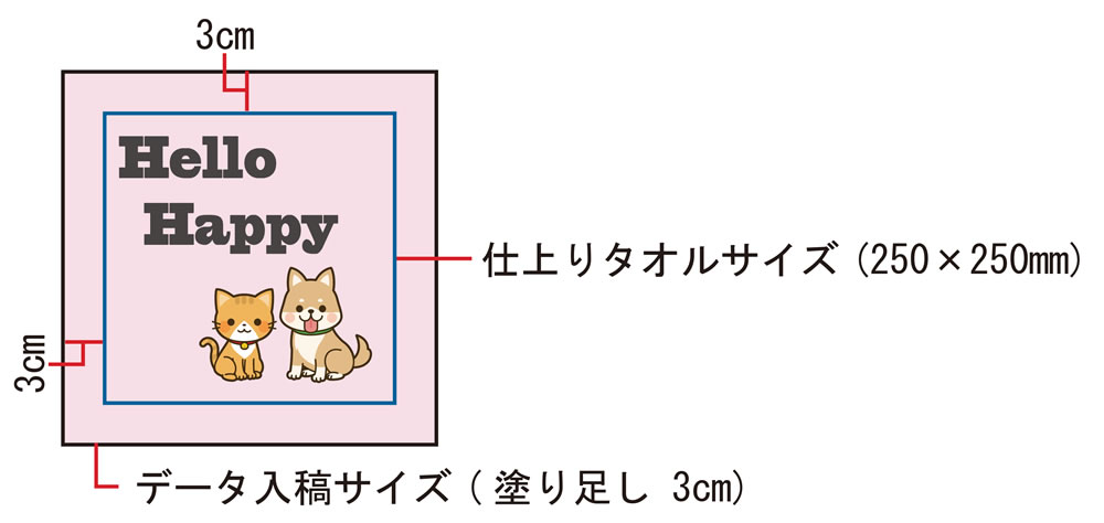 ハンドタオル印刷テンプレート