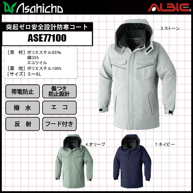 帯電防止や傷つき防止設計が備わった突起ゼロ安全設計防寒コート