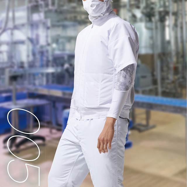 ユニフォーム ステーション アタックベース「白衣タイプ 半袖 空調風神服 AT055)」 服単品