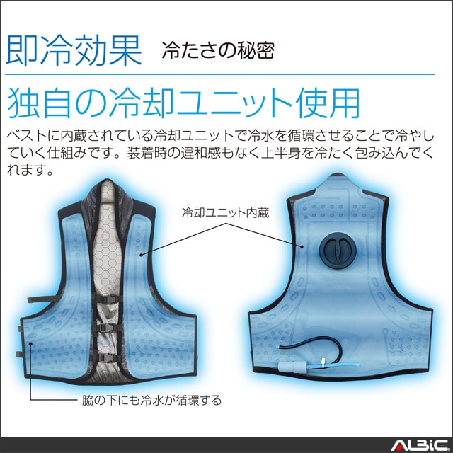 冷水服 【-20℃冷却効果・36時間連続運転】 冷水ベスト 288cm² 冷却面 冷水