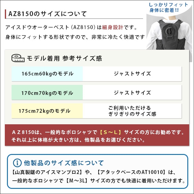 水冷服・水冷ベスト「アイスドウォーターベスト 8150」2023年型_