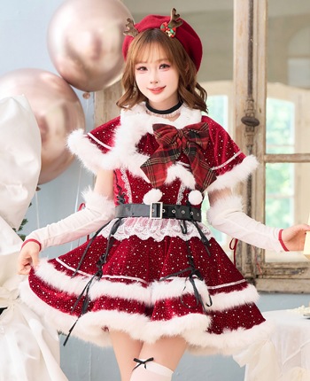 ルージュベルベットビジュートナカイ《クリスマスコスプレ7点セット》【Malymoon/マリームーン】【CS25064】